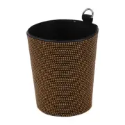 Car Trash Can Portable Air Vent Rhinestone Trash Bin Champagne Gold Tone 1 Pcs