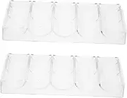 KICHOUSE Modern Acrylic Poker Chip Holder 2 Pack Storage Case Display Rack for Home Entertainment Parties