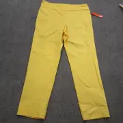 Krazy Larry Leggings Womens 14 Yellow Pants Stretch Performance Golf Pull On