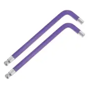 2Pcs Ball End Hex Key Wrench, 8mm l Shape Long Arm S2 Steel Repair [Purple]
