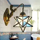 Tiffany Style Wall Light Stained Glass Wall Sconce Vintage Mirror Stair Decor