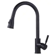 Brushed Nickel Kitchen Faucet Single Hole Pull Out Spout Sink Mixer Tap Stream Sprayer Head Chrome/Black Mixer Tap