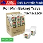 Mini Foil Containers w Lid 7.5x7.5x3.5CM Oven Baking Trays Pan Food BBQ Takeaway