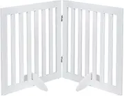 unipaws 61cm H Free Standing Pet Gate for Cat, Wooden Gates for Doorway, Stairs, Foldable Pet Fence for House, Expandable Dog Barrier, Indoor Use, White