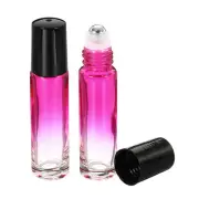 2pcs 10mL Roller Bottles, Glass Essential Oil Refillable Containers, Red