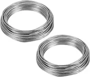 uxcell 2.0mm Bonsai Training Wire, 2 Rolls Floral Wire Stems Anodized Aluminum Tree Wire 65.6 Feet Total for Gardening Branch Fixing, Silver Tone