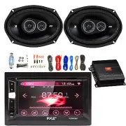 Pyle Double DIN 6.2" Bluetooth CD/DVD Receiver, 2x 6x9" 360W Speaker, Amp w/Kit