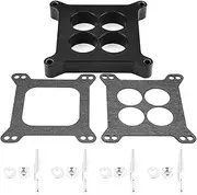 Camrusic 1" Ported Carburetor Spacer Kit, Carburetor Gaskets 4bbl SBC BBC BB Compatible with Ford Chevy Holley SB