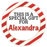 This is a Special Gift for Alexandra - 25 Pack Circle Stickers 3 Inch Christmas