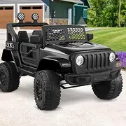 Mazam Kids Ride On Car Jeep Ride on Car with 12V Battery Twin Motors and Remote Control Suitable for 3-6 Years Black