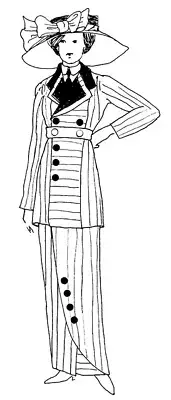 Sewing Pattern for a Titanic-Era 1912 Boarding Suit for a 17 inch Lady Doll #97