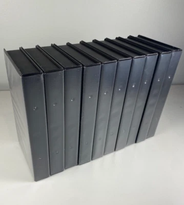 Lot of 50 Black VHS Tape Storage Cases Empty Clamshell Full Sleeve with Hubs
