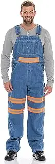 [SKYLINEWEARS] SKYLINEWERAS Men's Hi-Vis Bib Overall Men Denim Dungaree Jeans Bib and Brace Overall Pro Heavy Duty Workwear Pants