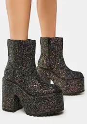 [Y.R.U.] Krush Glitter Platform Boots
