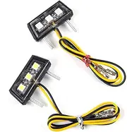 Motorcycle License Plate LED light Waterproof Motorcycle License Light 12V 4Pcs(Blue)