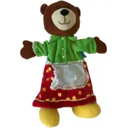 ADORABLE Mama Brown Bear Puppet! 12" Plush, Apron, Kitchen Fun for Kids! ‍ Key