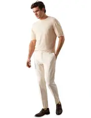 [Calvin Klein] X-Slim Linen Twill Suit Pant in Chalk
