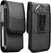 [NJJEX] Cell Phone Holster for Samsung Galaxy S24 Ultra S23 Plus S22 S21 FE S20 Note 20 Ultra A12 A13 A14 A15 A54 A23 A32 iPhone 12 13 14 15 16 Pro Max Belt Clip Holster Phone Pouch Holder Carrying Case