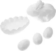 HOOTNEE Hand-Painted Rabbit Craft Easter Egg Ornaments Foam Rabbit Decor Unfinished Eggs for Kids Party Favors