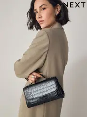 Black Structured Hand Held Bag (F43040) | $49