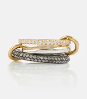 [Spinelli Kilcollin] Spinelli Kilcollin Scorpio 18kt gold linked rings with diamonds N multicoloured