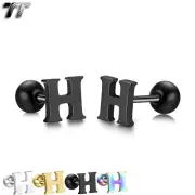 TT Surgical Steel Initial Letter H Ear Cartilage Tragus Earrings (TR77H) NEW