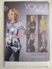 Vogue 1733 Marcy Tilton Pullover Top Pattern Sz XS-M 4-14 Shaped Hemline UC FF