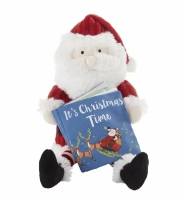 Mud Pie Kids Minky Soft Santa Claus Plush Toy & Cloth Book Magic Of Christmas