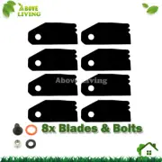 8 X Blades & Bolts Set Fits Victa 18" Mulch & Catch Mower From 1998 CA09434S