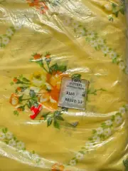 NEW 2 TWIN FITTED SHEETS Vintage *PERCALE Sunlight YELLOW Floral RETRO FLOWERS