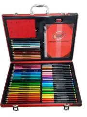 Crayola Kids Art Carry Case Colouring Pencils Markers 60+ Pieces Drawing Set Kit