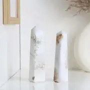 5Pcs Set Large Scolocite Crystal Tower 4 Faceted Obelisk Point Crystal Gift