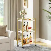 Bar Cart for the Home, 3-Tier Drink Cart on Wheels, Home Bar Serving Cart, Mini