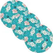 3 Pcs Trivet Set for Hot Pots and Pans 15in Cotton Thread Weave Hot Pads for Crock Pot Dish Mat Happy Valentine's Day Blue