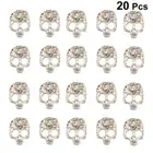 20 Pcs Mask Skeleton Decoration Nail Art Rhinestones Shiny Crystal