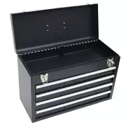 4 Drawers Hardware Tool Box Black Multi-functional Household Storage Box