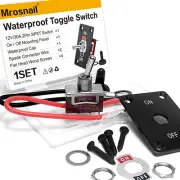 Waterproof Toggle Switch 12V DC 30A, Heavy Duty SPST 2 Pin on off Switch with Mo