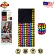 Kids Rainbow Hearts Sleeping Bag, Lightweight & Cozy 66x30 - Perfect for Travel