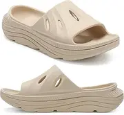 [OZLOOK] Womens Recovery Sandals Slides for Mens Plantar Fasciitis Sport for Sandals Comfortable Orthotic Athletic Arch Support Slides, Lightweight Cloud Slippers Thick Cushion Open Toe