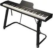 GROZY Digital Electric Progressive Weighted Hammer Action 88 Keys Piano Electronic MIDI Keyboard, Portable Digital Piano with 3 Sustain Pedal USB (Black No Stand)