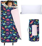 Wildkin Kids Original Nap Mat – Cozy Kids Sleep Mat with Pillow, Ideal for School & Travel - Darling Dinosaurs