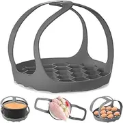 Pressure Cooker Sling, Silicone Bakeware Sling for 3Qt Instant Pot, Multi-Function Cooker Anti-scalding Bakeware Lifter Steamer Rack，BPA-Free Silicone Egg Steamer Rack (Gray)