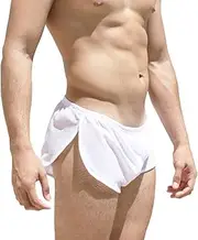 [GYMAPE] Men's Split Side Short Shorts Sexy Breathable Large Split Sides Mesh Athletic Shorts
