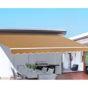 4Mx3M InstaHut Motorised Folding Arm Awning Retractable Sunshade Beige