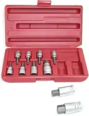 10 pc Hex Bit Socket 3/8" & 1/2" Drive Standard SAE Allen Bits Socket Set