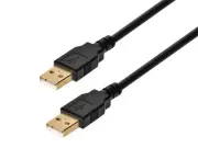 Monoprice USB-A to USB-A 2.0 Cable - 28/24AWG, Gold Plated, Black, 10ft