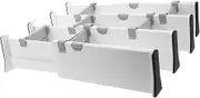 SEWACC Drawer Partition Set Underwears Divider Drawer Deviders Drawer Dividers Organizers Expandable Separators Kitchen Drawer Organizer Dividers for Storage Bins White Plastic