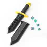 Sword Dice Holder (Black) - Includes 7PCS Polyhedral Dice Set