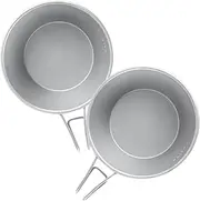 PRETYZOOM 2Pcs Portable Stainless Steel Camping Bowls Lightweight Measuring Bowls for Outdoor Cooking Hiking and Picnics Easy to Clean for Camping Gear