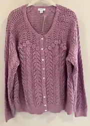 NWT Sundance Catalog Lavendar Knitted “Caravane Cardigan” size XXL $138